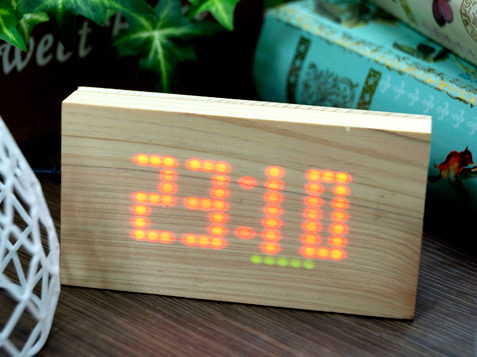 wood alarm clock